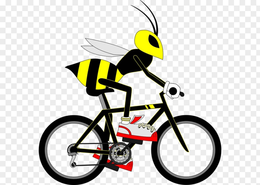 Cartoon Bees Riding A Bike Trek Bicycle Corporation Electric Crankset Tire PNG