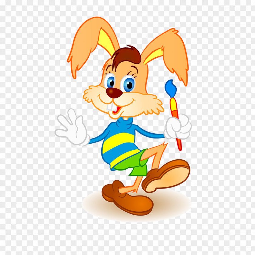 Cartoon Bunny Bugs Painting Clip Art PNG