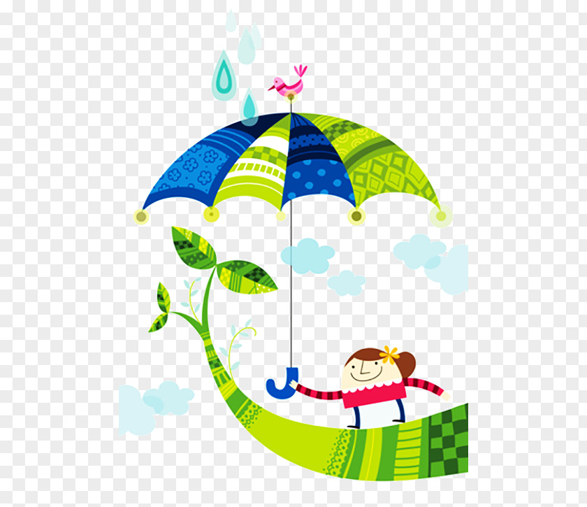 Creative Cartoon Umbrella Storm Rain Clip Art PNG