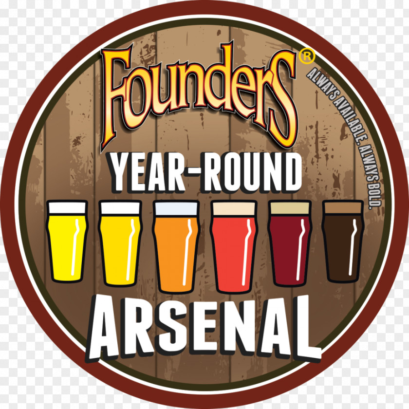 Round Badge Founders Brewing Company Logo Brand Brewery Font PNG