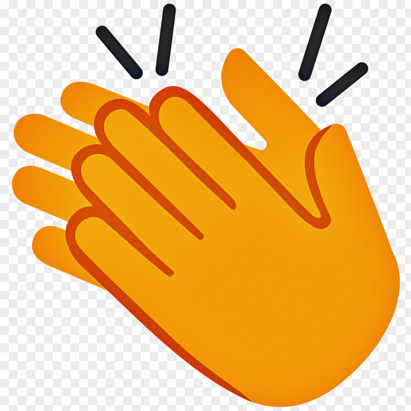 Gesture Safety Glove Orange Background PNG