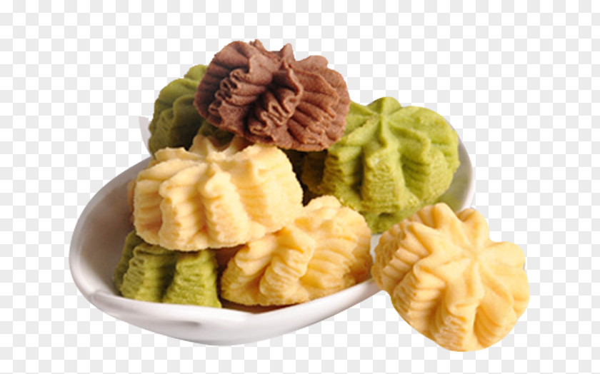 The Delicious Cookies On Plate Matcha Puff Pastry Cookie Vegetarian Cuisine Biscuit PNG