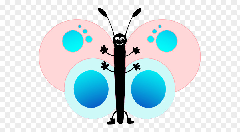 Cute Pink Butterfly Drawing Turquoise Clip Art PNG