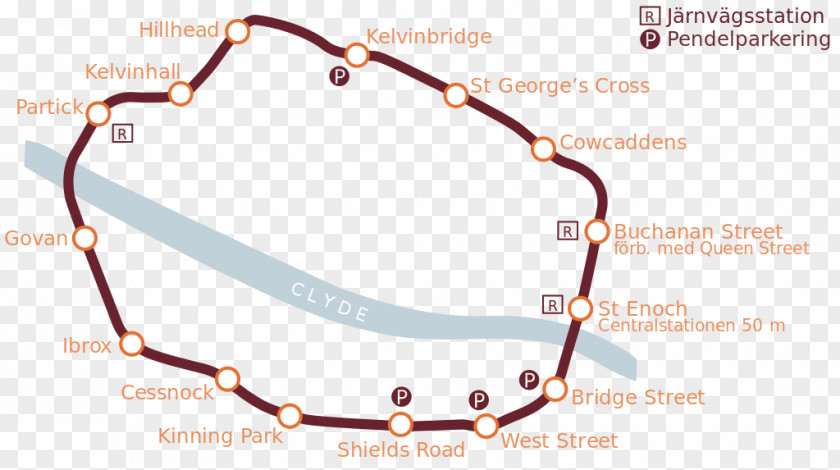 Map Glasgow Subway Buchanan Street Station Rapid Transit Strathclyde Partnership For Transport PNG