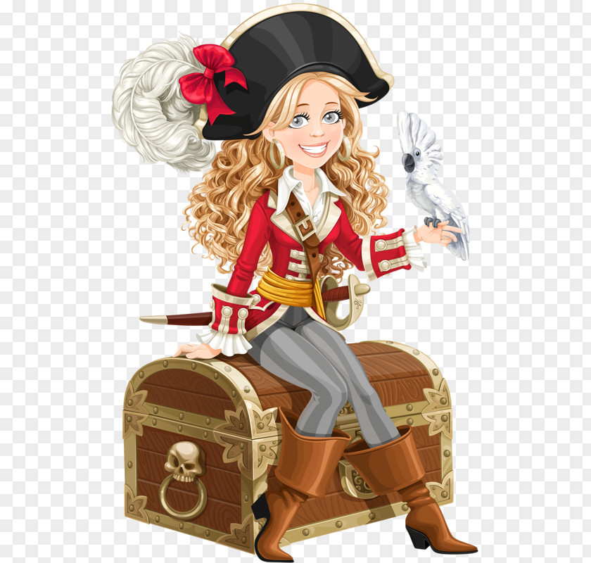 Pirate Queen Parrot Piracy Stock Illustration PNG