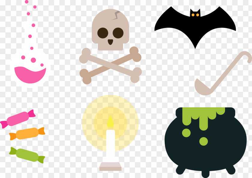 Vector Skull Halloween Illustration PNG