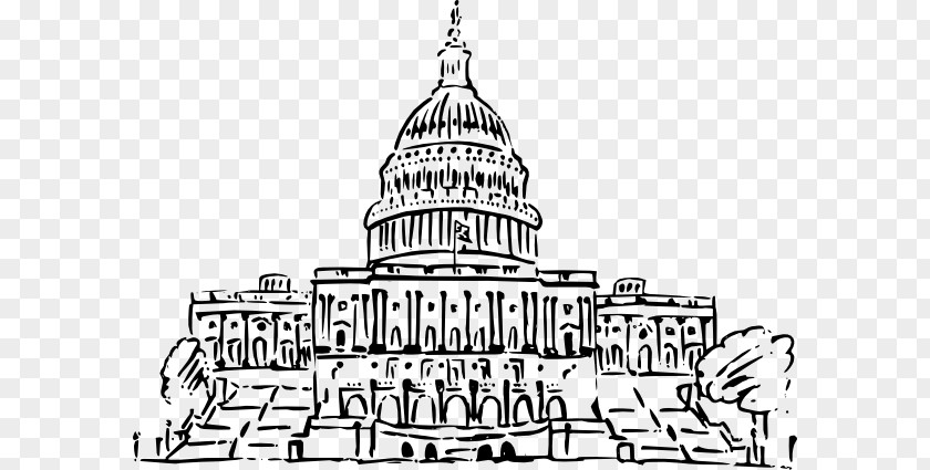 Sketch Building United States Capitol Congress Clip Art PNG