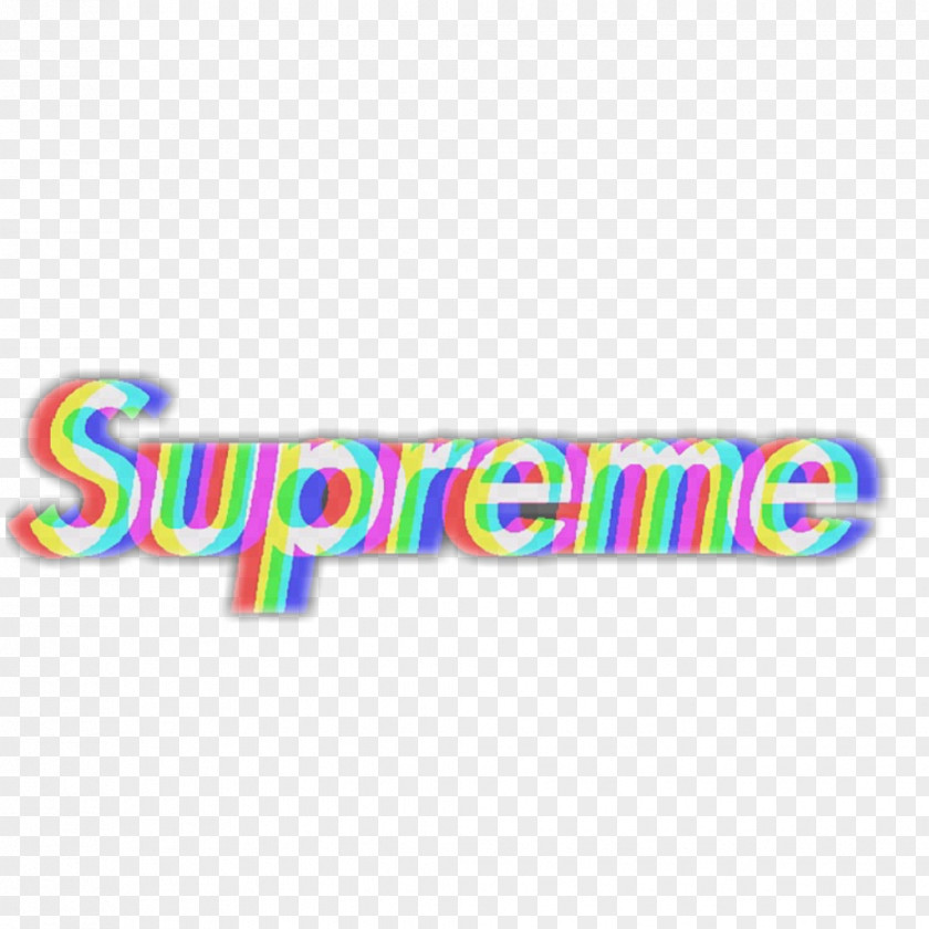 Supreme Logo Vaporwave Text Light Sticker PNG