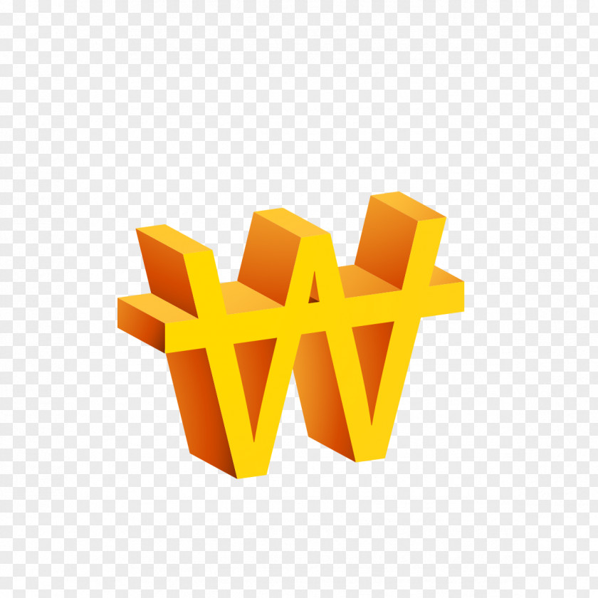 Yellow W WordArt Icon PNG