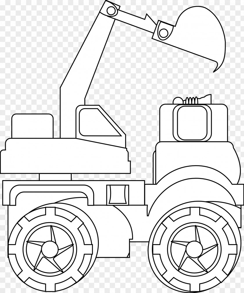 Bulldozer Car Drawing Backhoe Loader Combine Harvester Truck PNG