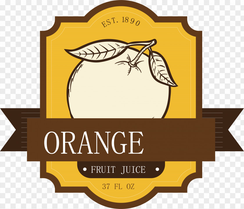 Orange Sticker Design Label Illustration PNG