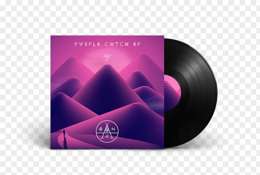 Vinyl Flyer Text Purple Cwtch EP Font PNG