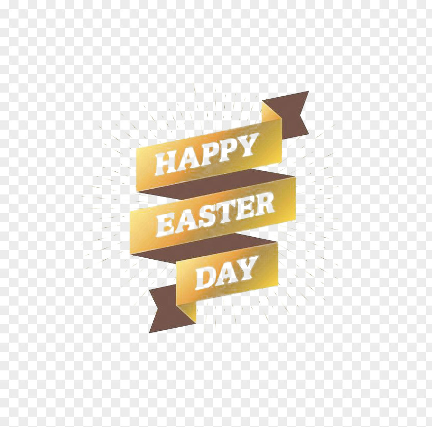 Golden Ribbon Easter Bunny Euclidean Vector PNG