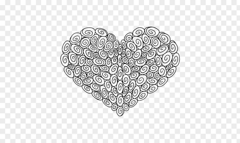 M Heart Pattern Font Line Black & White PNG