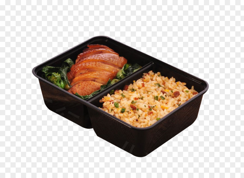 Pork With Fried Rice Material Bento Red Braised Belly Fast Food Take-out PNG