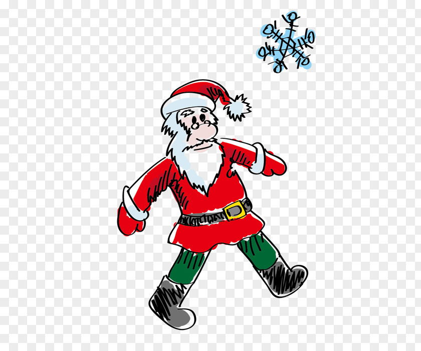 Snowflake Hand-painted Santa Claus Christmas Tree Gift Stocking Cartoon PNG