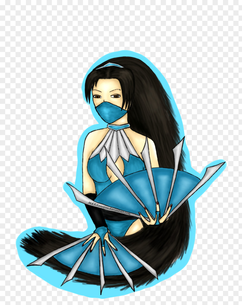 Kitana Black Hair Cartoon Character Fiction PNG