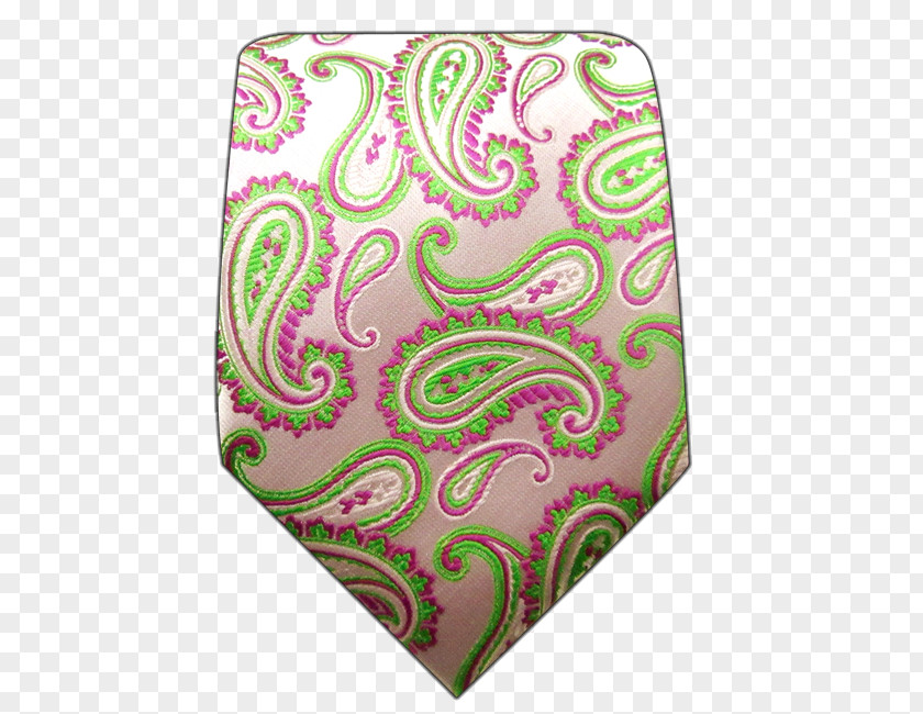 Paisley Patterns Green Silk Necktie Pink PNG