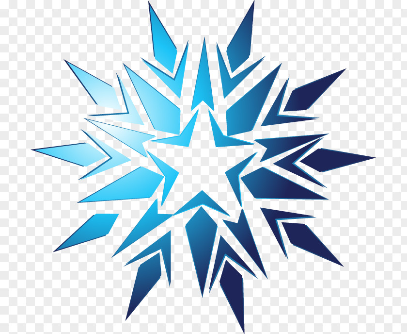 Beautiful Blue Snowflake Icon PNG