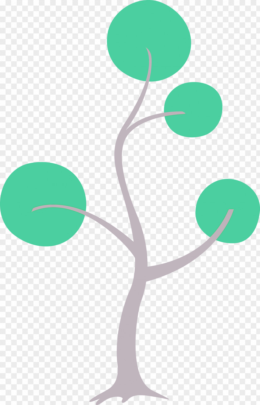 Green Leaf Tree Line Plant PNG