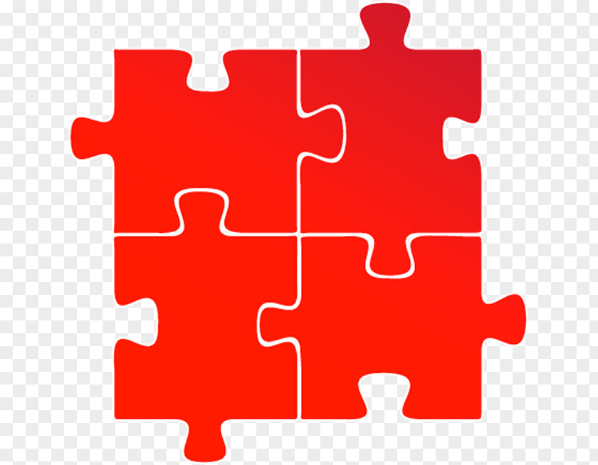 Jigsaw Puzzle Pieces, Red. PNG