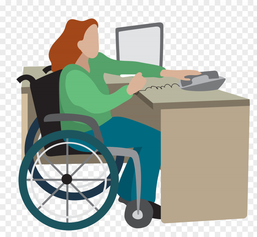 Vector Disabled Work Material Wheelchair Disability PNG