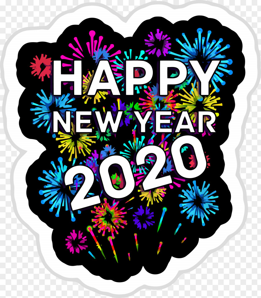 Label Sticker Happy New Year 2020 Years PNG