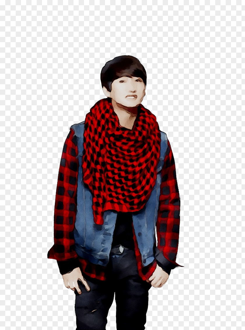 Tartan Scarf Outerwear PNG