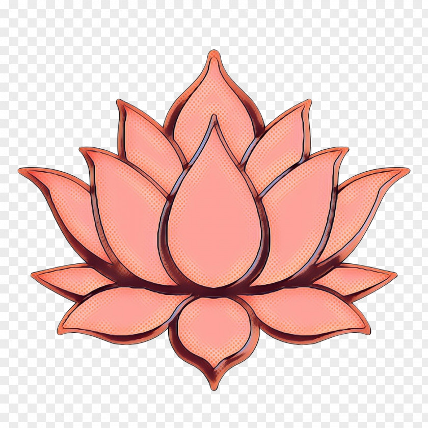 Peach Water Lily Pink Flower Cartoon PNG