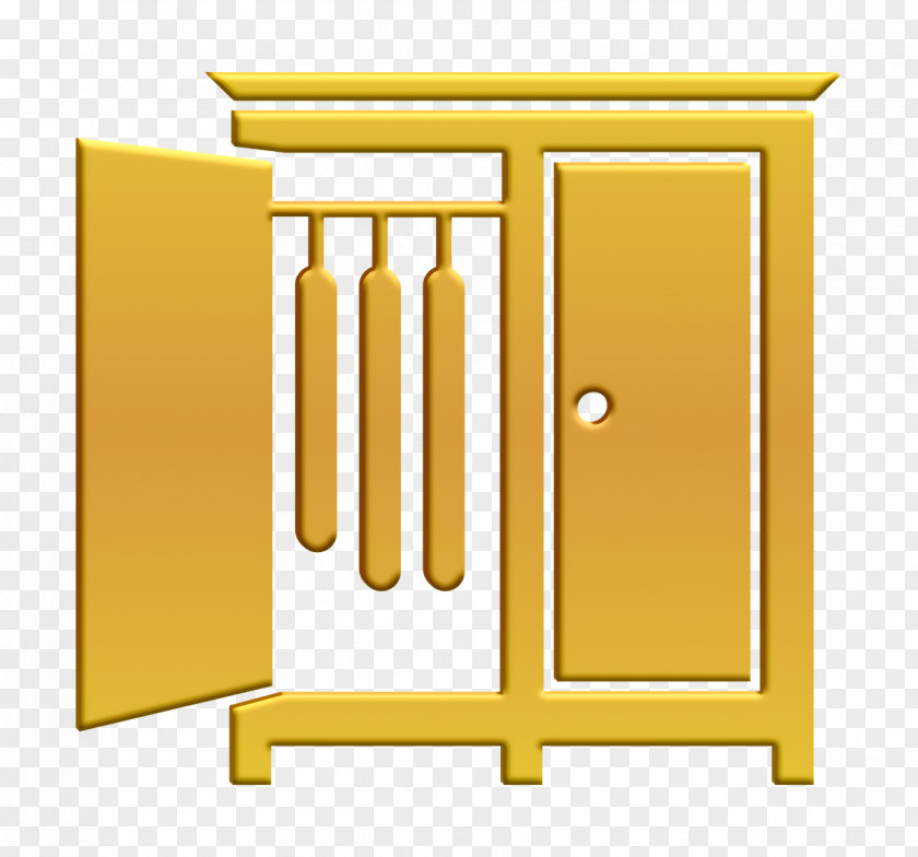 Closet Icon Tools And Utensils Bedroom With Opened Door Of The Side To Hang Clothes PNG