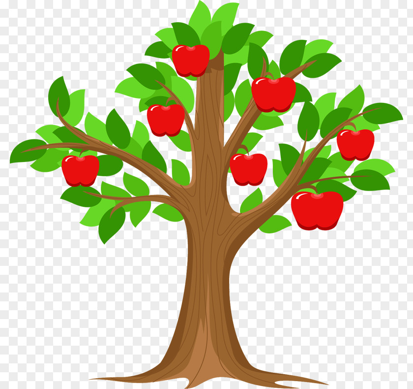 Cartoon Apple Branch ID Tree Clip Art PNG