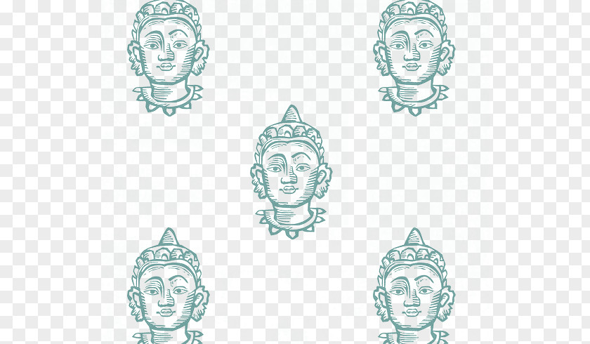 Cartoon Buddha Statue Golden Buddhism Buddhahood Pattern PNG
