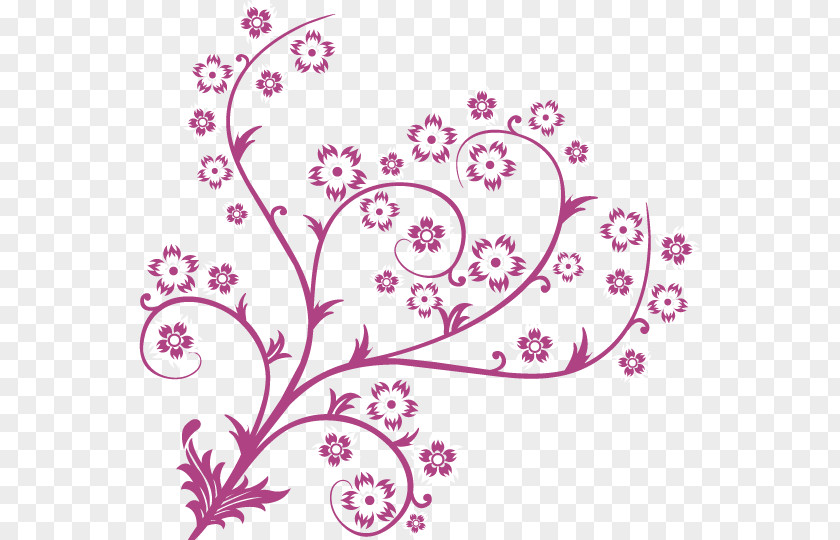 Cartoon Purple Tendrils Flower Floral Design Free PNG