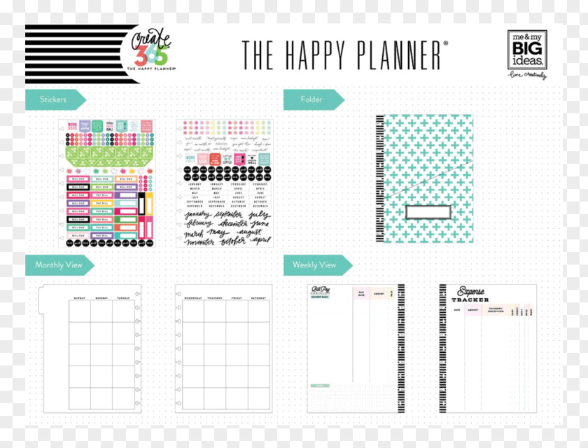 Happy Planner Budget Paper Expense Finance Sticker PNG