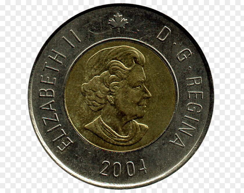 Coin Toonie Canadian Dollar Canada Piastre PNG