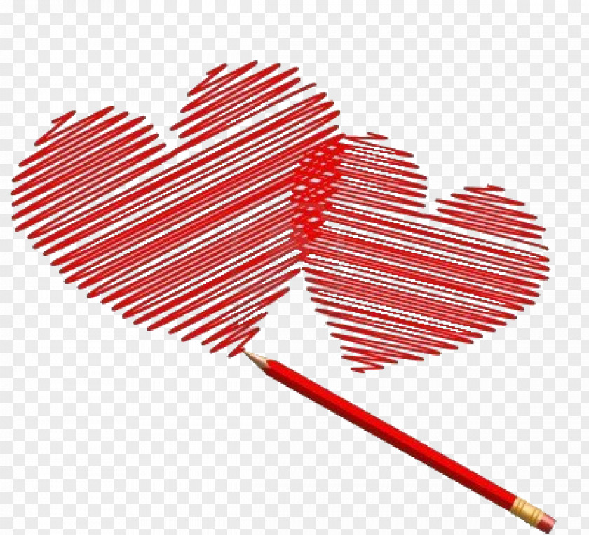 Hand Drawn Heart-shaped Drawing Heart Pencil PNG