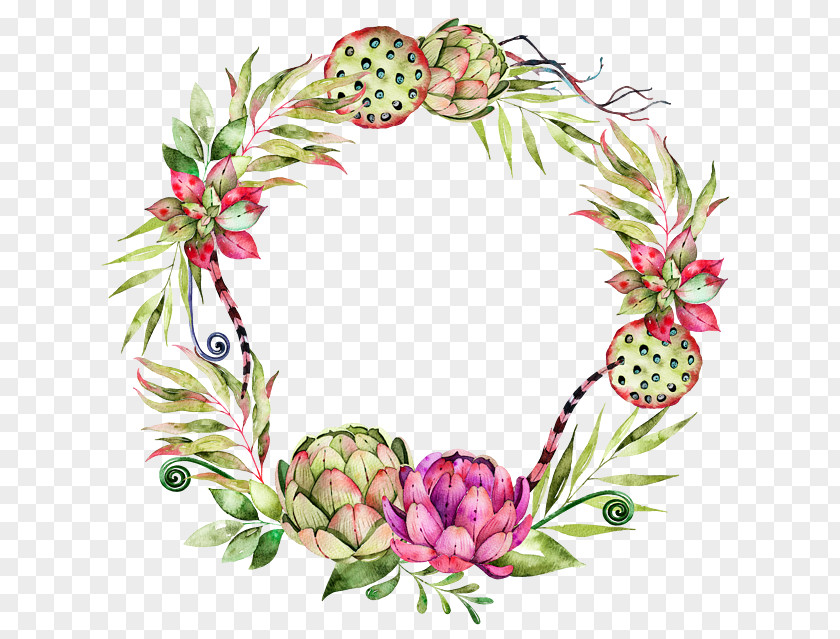 Watercolor Garlands Flower Stock Photography Wreath Illustration PNG