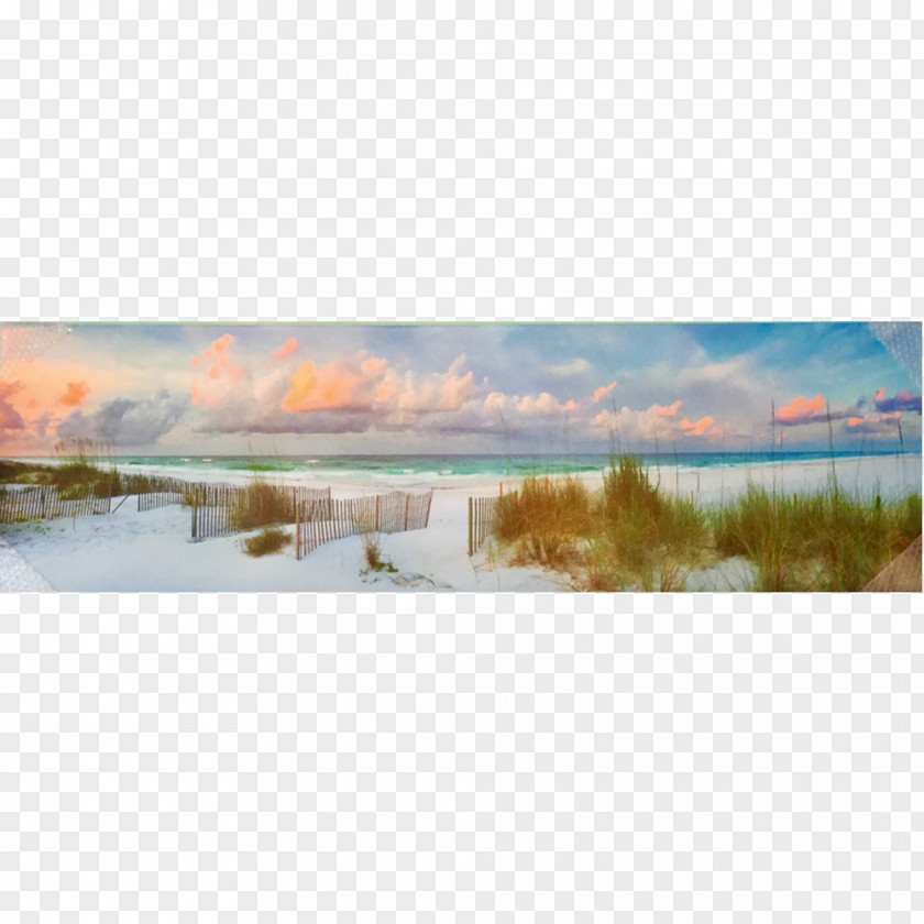 Watercolor Island Art Panorama Panoramic Photography Printing PNG