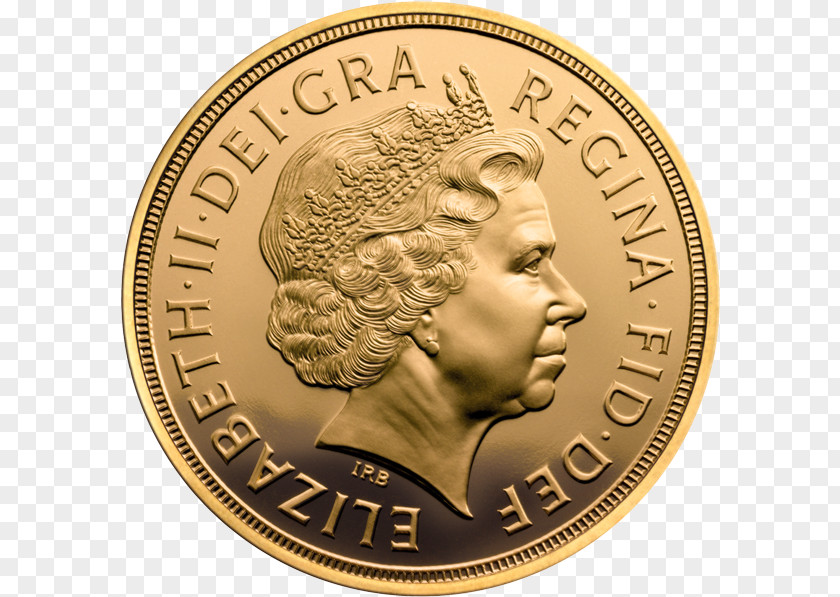 United Kingdom Gold Coin Penny Sovereign PNG
