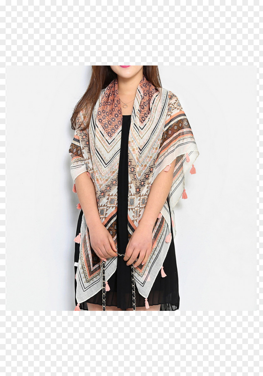 100 Cotton Outerwear Neck Scarf Stole Brown PNG