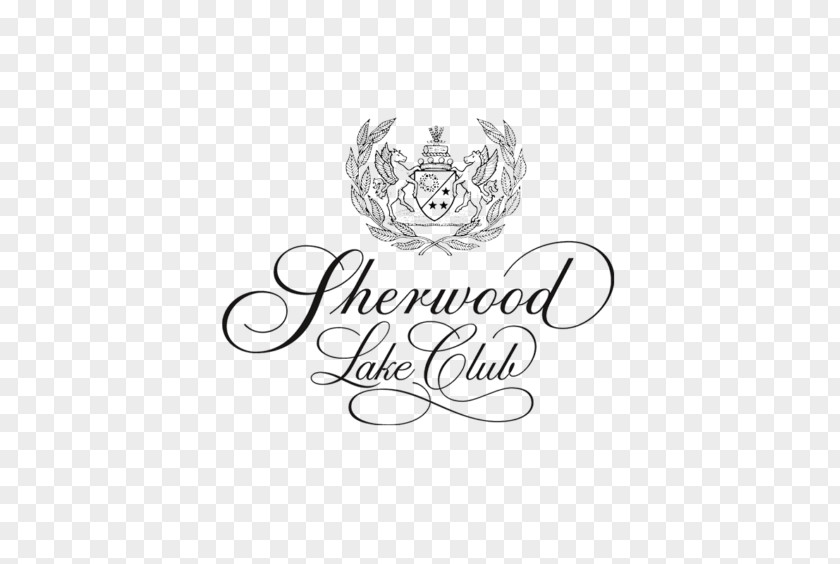 Logo Sherwood Country Club White Calligraphy Font PNG