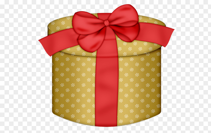 Yellow Round Gift Box With Red Bow Clipart Wrapping Clip Art PNG
