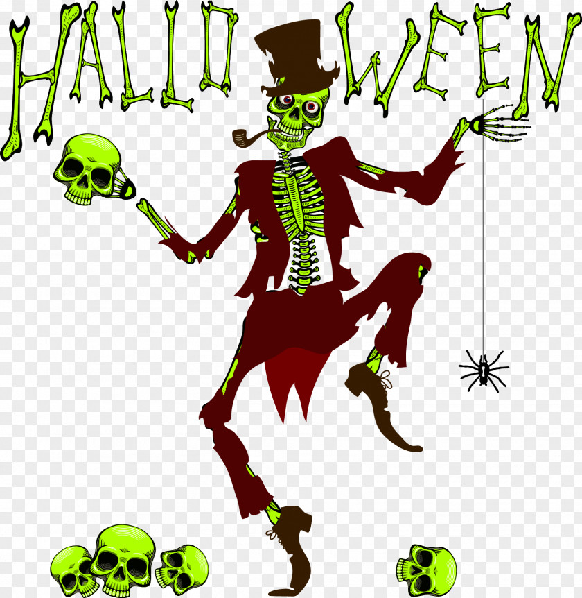 Skeleton Halloween Drawing Human Clip Art Illustration Graphic Design PNG