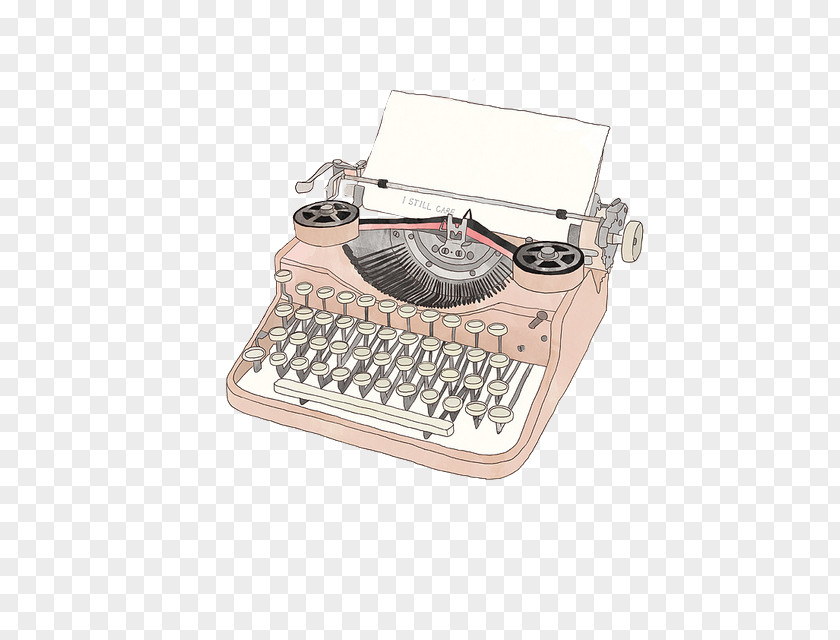 Suitcase Vintage Typewriter Paper Drawing PNG