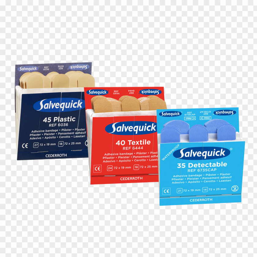 Naylon Salvequick Adhesive Bandage Cederroth Patch Blue PNG