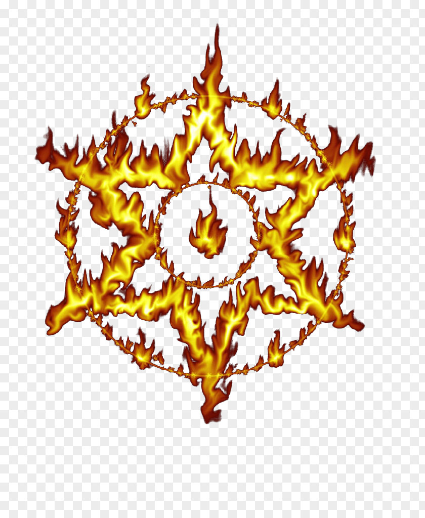 Ring Of Fire Hexagram Flame Illustration PNG