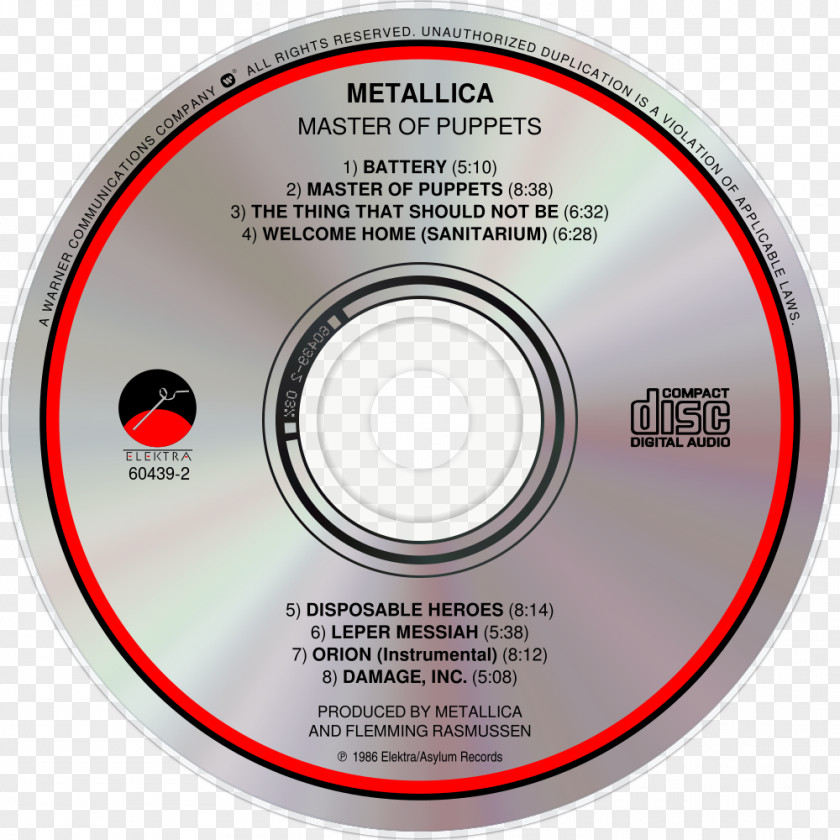 Compact Disc Master Of Puppets Album Metallica Music PNG disc of Music, metallica clipart PNG