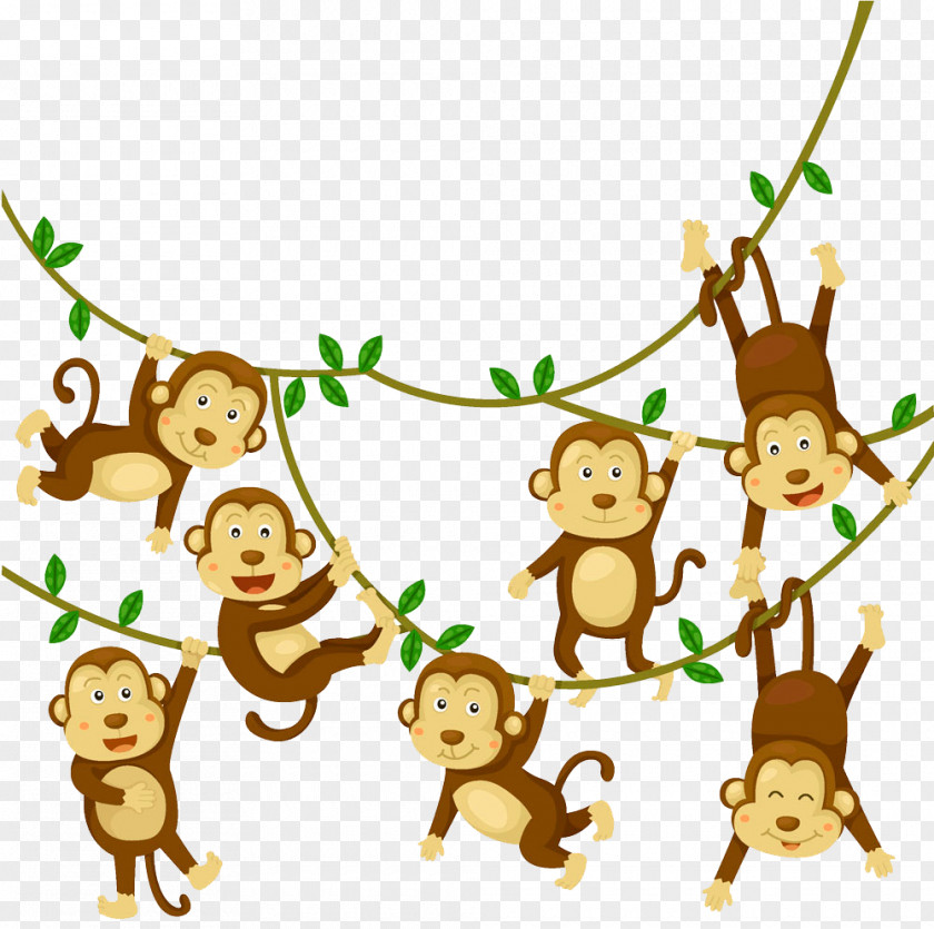 Brown Cartoon Monkey Decoration Pattern Royalty-free Stock Photography Illustration PNG