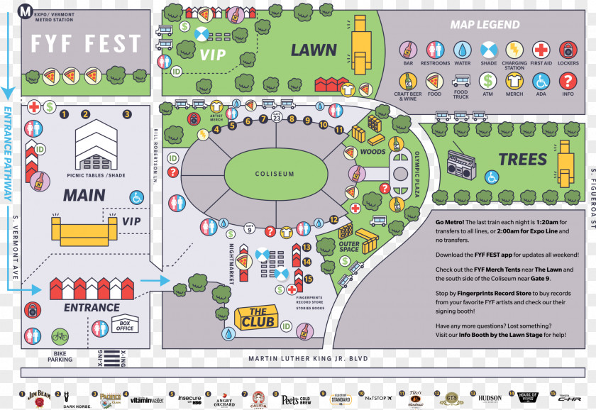 Map Exposition Park, Los Angeles 2016 FYF Fest Festival PNG