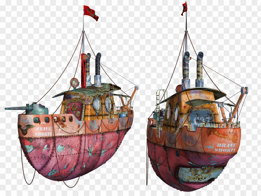 Retro Games Spaceship Airship Tugboat Steampunk Ship Dieselpunk PNG